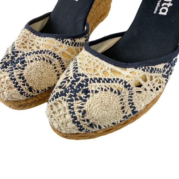 Viscata Barcelona Satuna Limited Edition Canvas Espadrille Wedges Size 9 / 40 - Picture 10 of 16